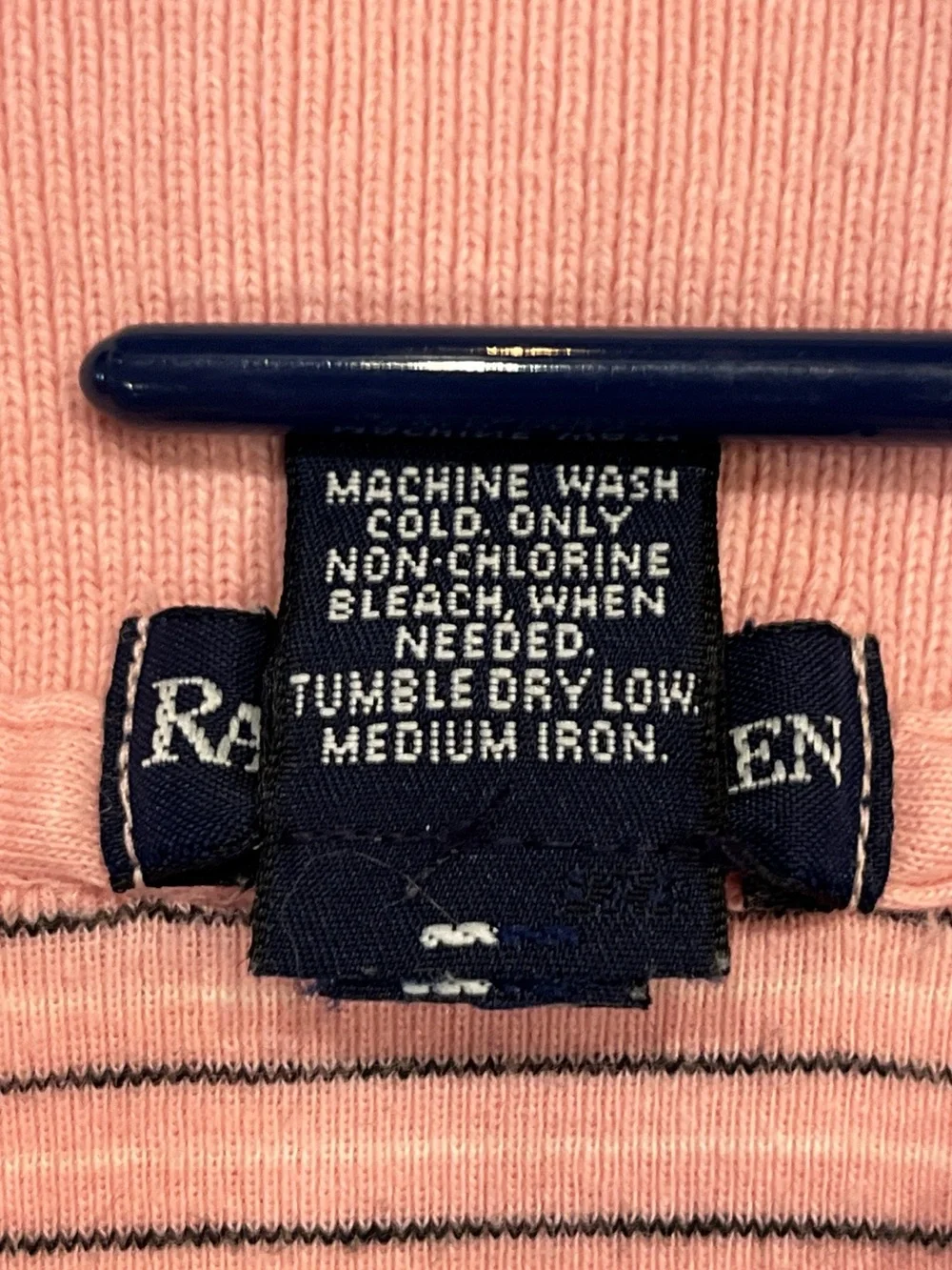 Ralph Lauren 90s Pink Navy Striped A Line Polo Vintage Dress 2T